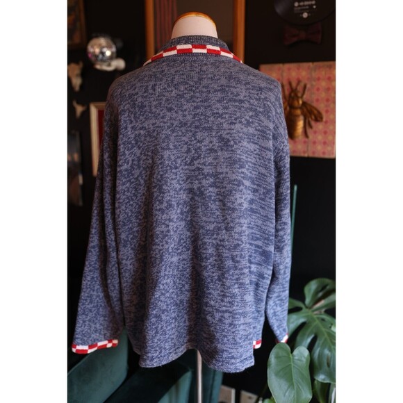 Vintage Americana Flag Red White & Blue Patriotic Inauguration Cardigan Sweater - Picture 10 of 12